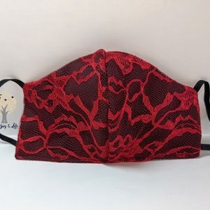 Black/Red Lace Mask